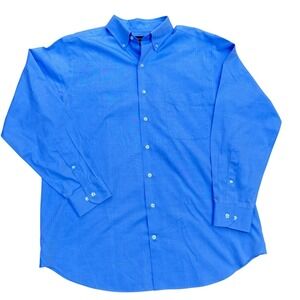100% Cotton Non Iron Blue ROCHESTER Button Down Dress Shirt‎ Mens 16 1/2 34 35,
